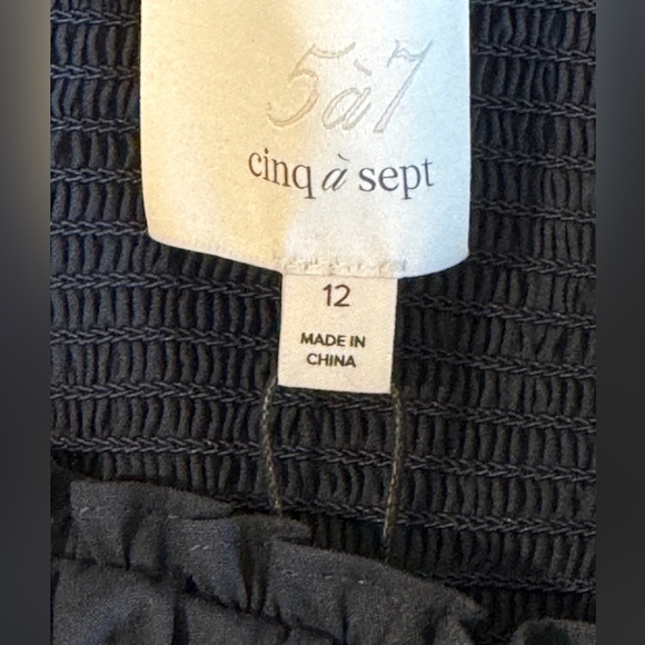 cinq a sept Navy Puff-Sleeve Smocked Mini Dress - Picture 9 of 12